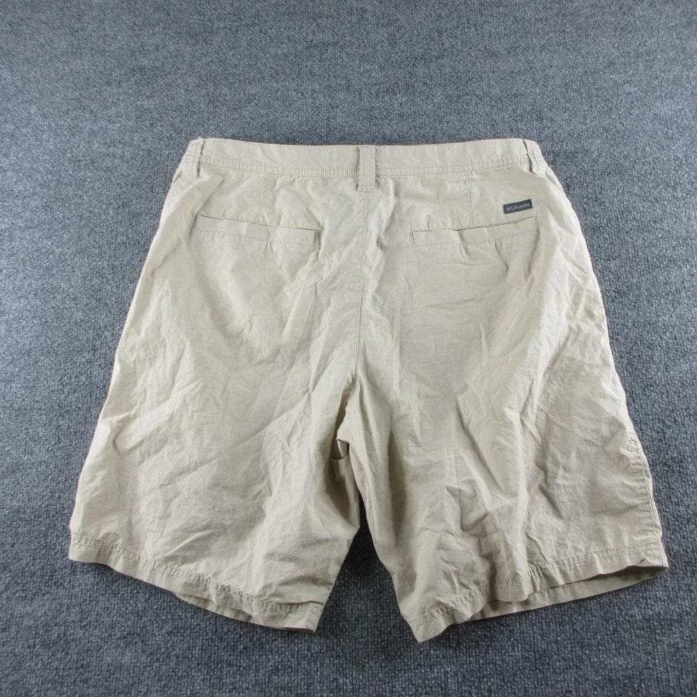 Columbia Shorts Mens 36 Beige Chino 10 Inseam Lined Cotton Pockets Casual Summer